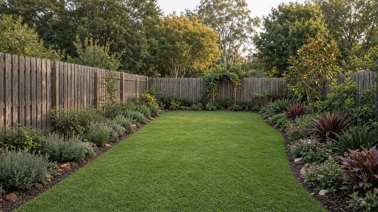 A neatly kept lawn and garden